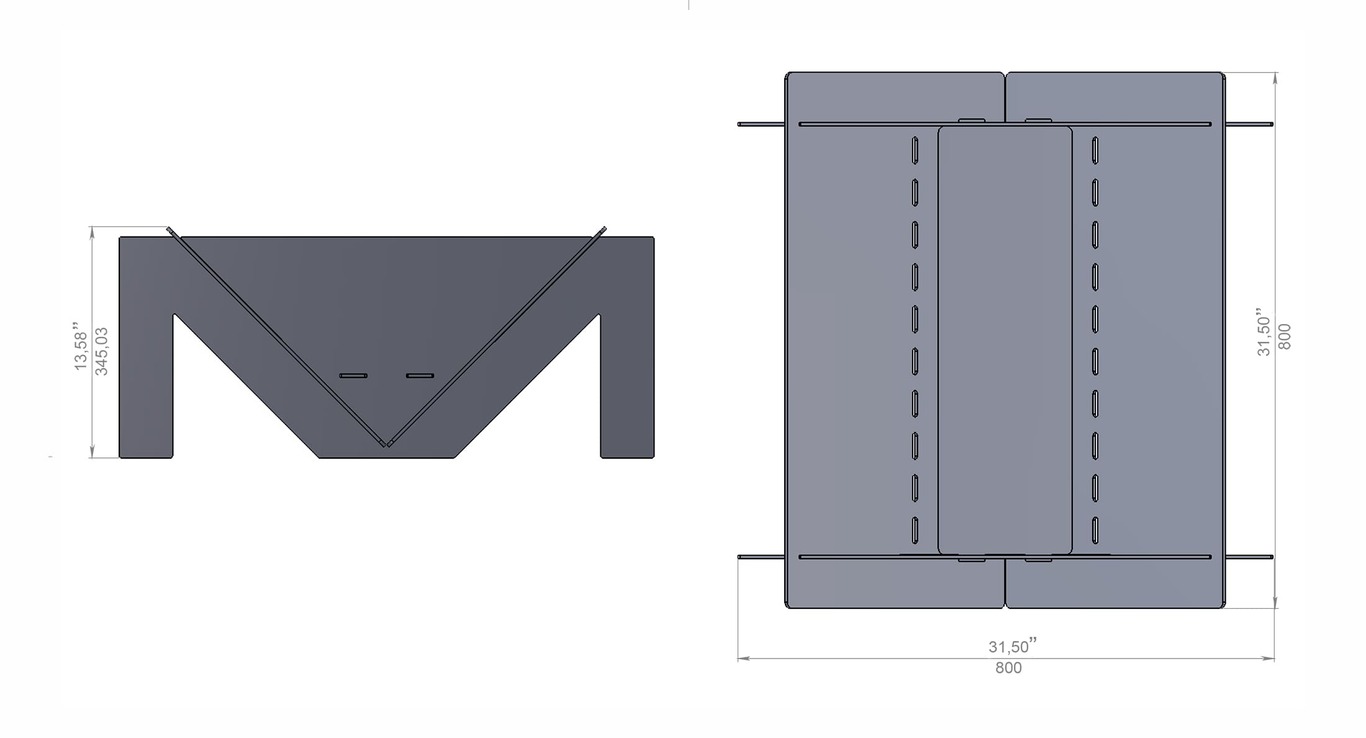 Quadro M 31" Fire Pit. DXF files for laser, plasma cutting. Фото 9
