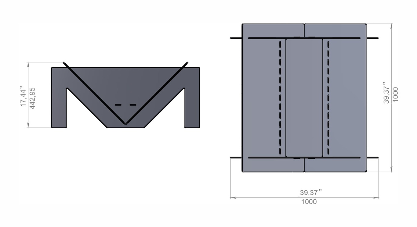 Quadro M 39" Fire Pit. DXF files for laser, plasma cutting. Фото 8