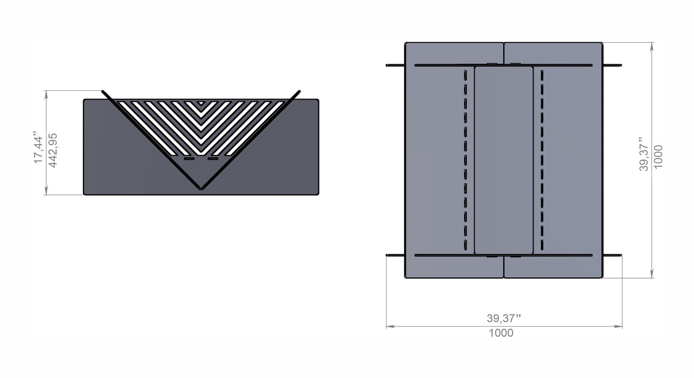 Quadro Line 39" Fire Pit. DXF files for laser, plasma cutting. Фото 9