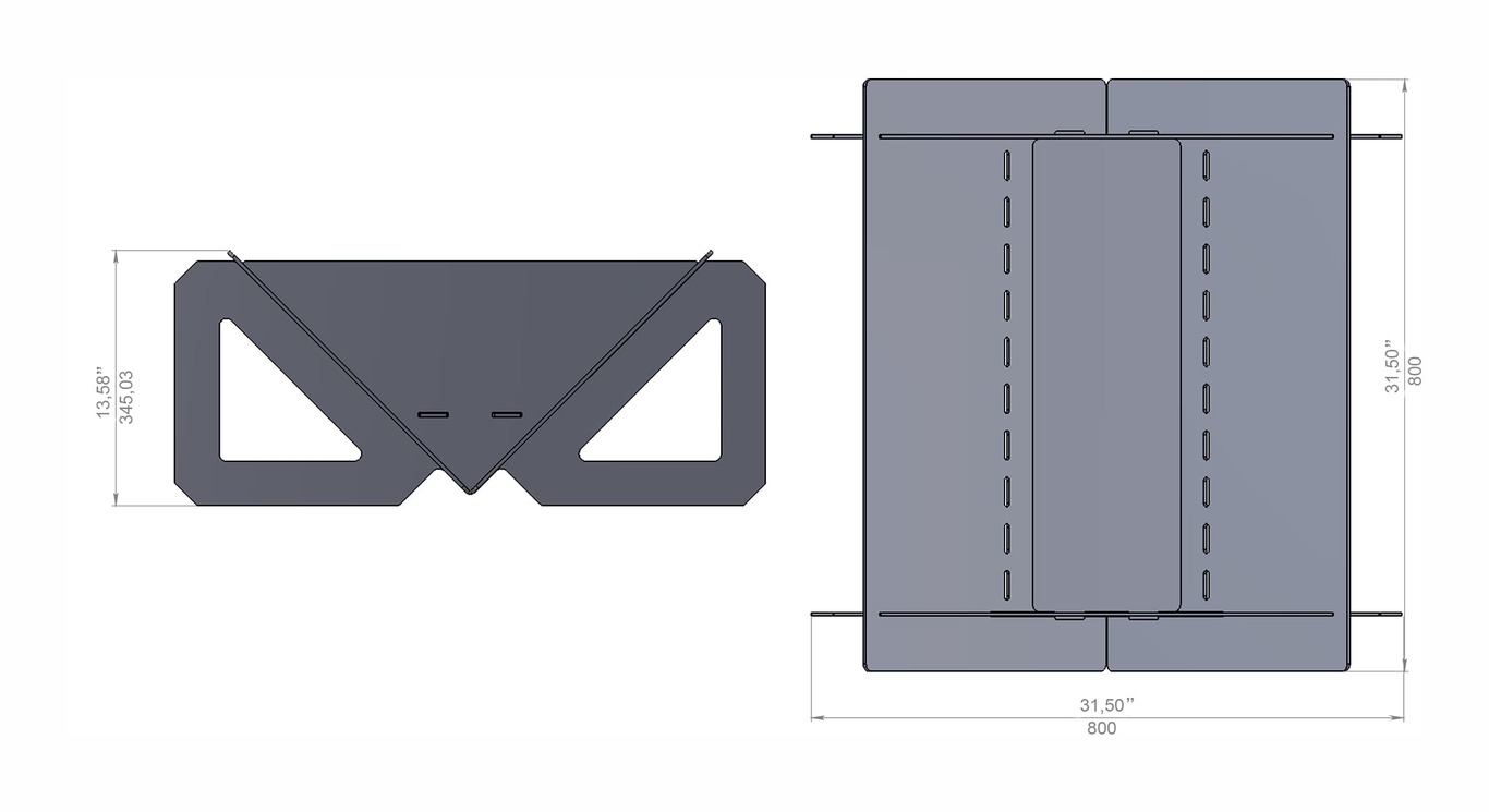 Quadro Light 31" Fire Pit. DXF files for laser, plasma cutting. Фото 8