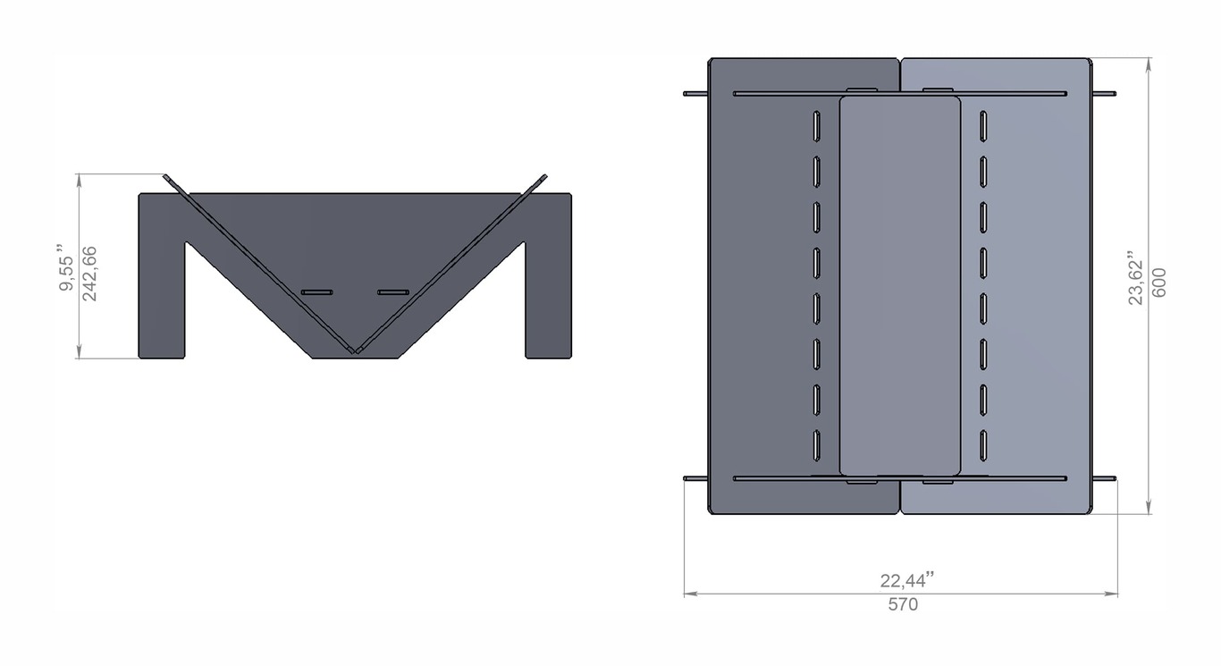 Palenisko ogrodowe Quadro M 600 mm. Pliki DXF do cięcia laserowego i plazmowego. Фото 9