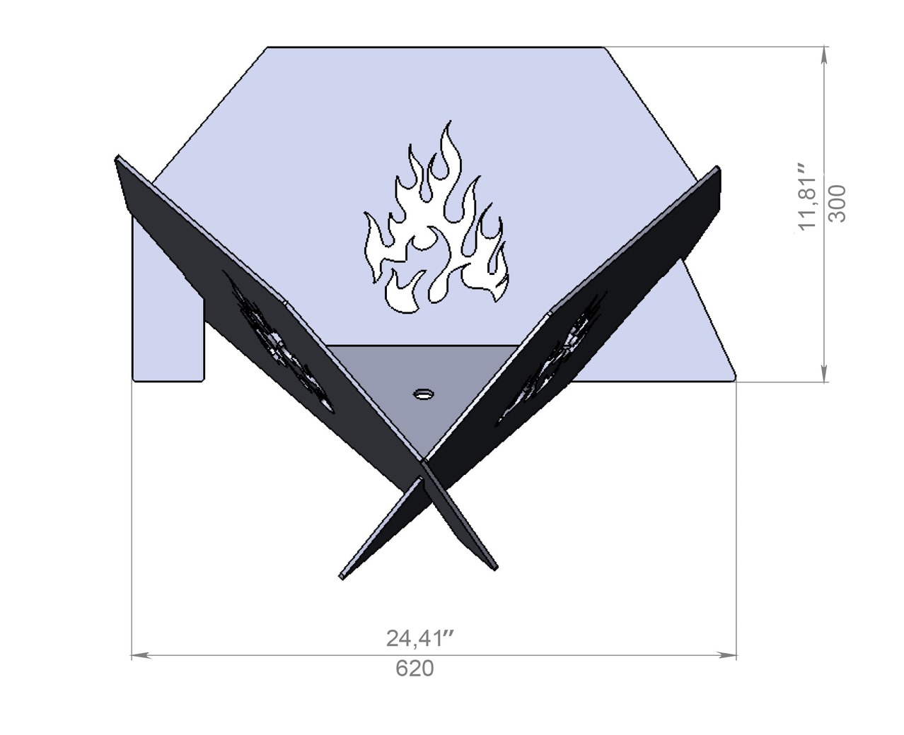 24-Inch Triangular Fire Pit V2. DXF files for laser, plasma cutting. Фото 10