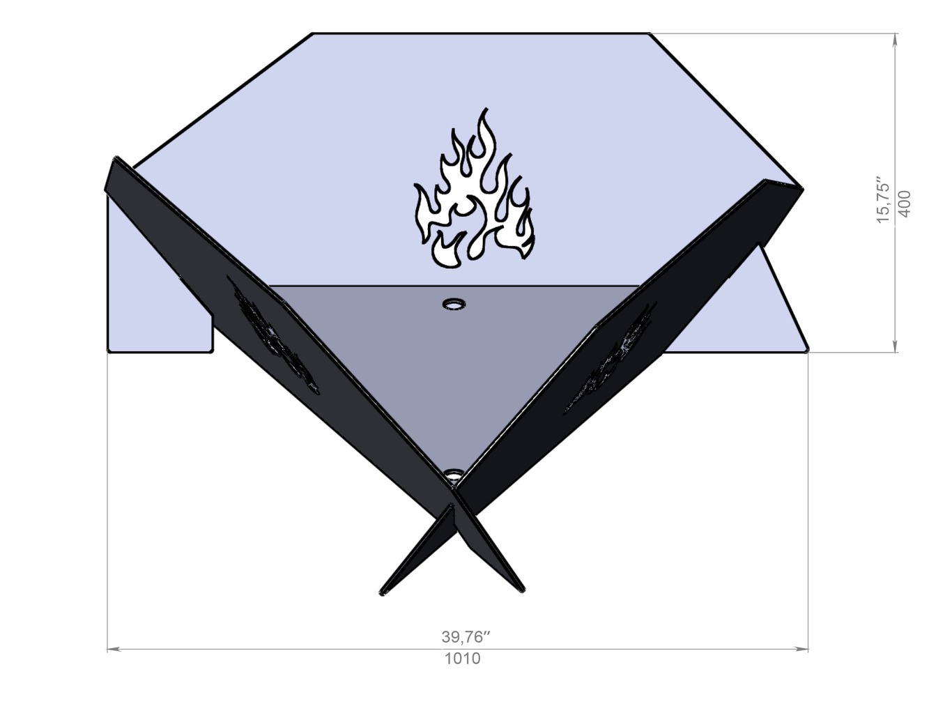 39-Inch Triangular Fire Pit V2. DXF files for laser, plasma cutting. Фото 9