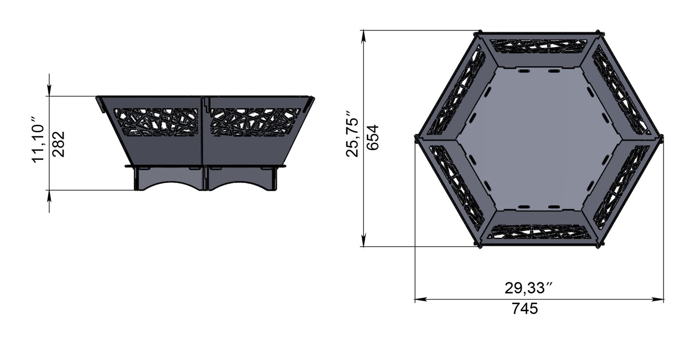 Vatră de foc hexagonală V1. Fișiere DXF pentru tăiere cu laser, plasmă. Фото 10