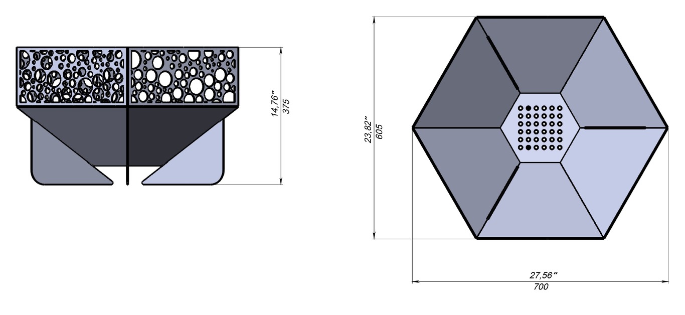 Hexagon Fire Pit V3. DXF files for laser, plasma cutting. Фото 13