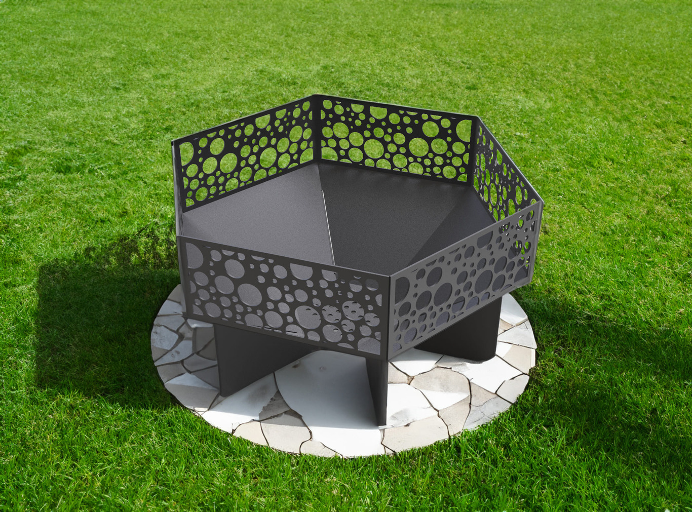 Hexagon Fire Pit V3. DXF files for laser, plasma cutting. Фото 2