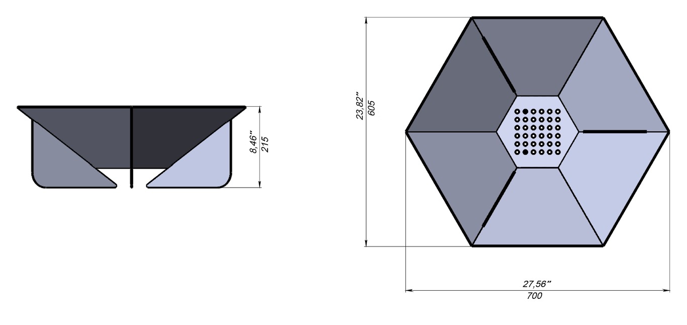 Hexagon Fire Pit V4. DXF files for laser, plasma cutting. Фото 13
