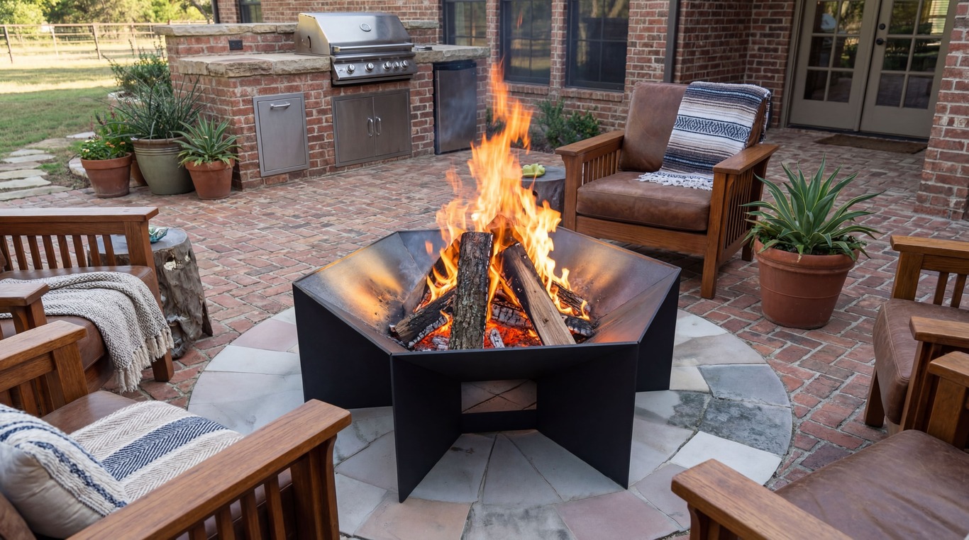 Hexagon Fire Pit V5. DXF files for laser, plasma cutting
