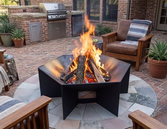 Hexagon Fire Pit V5. DXF files for laser, plasma cutting