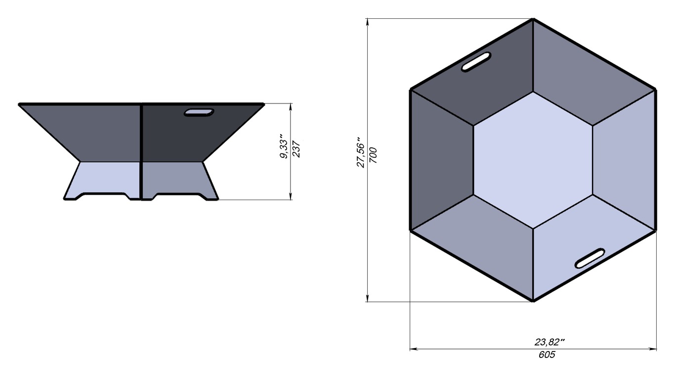 Hexagon Fire Pit V6. DXF files for laser, plasma cutting. Фото 12