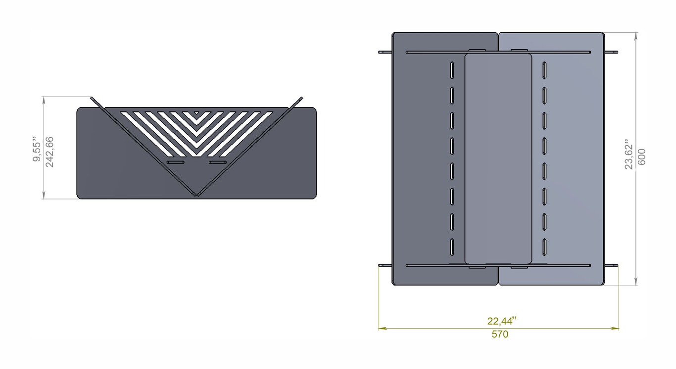 Quadro Line 23" Fire Pit. DXF files for laser, plasma cutting. Фото 9