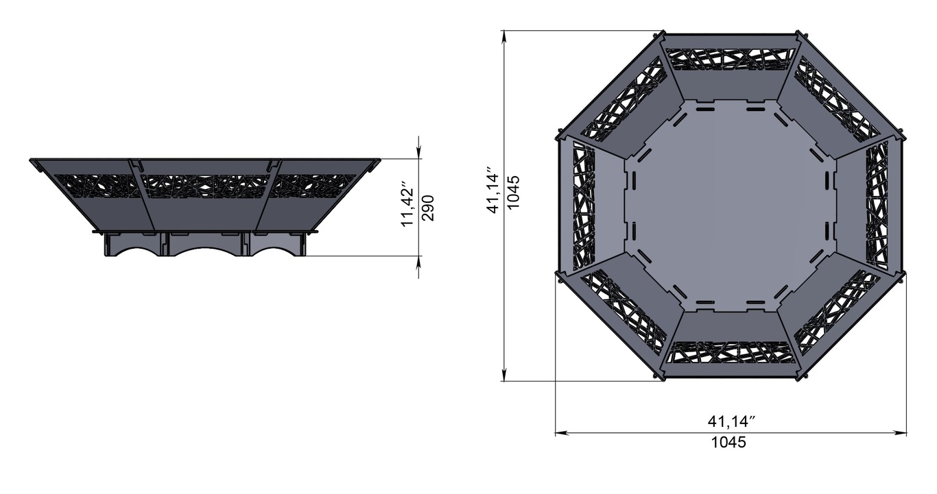 Octagon Fire Pit V1. DXF files for laser, plasma cutting. Фото 9