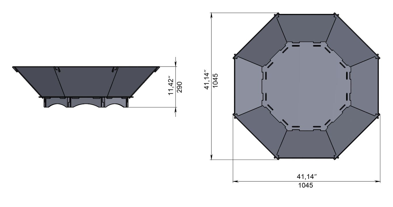 Octagon Fire Pit V2. DXF files for laser, plasma cutting. Фото 11