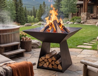 High Square Fire Pit. DXF files for laser, plasma cutting