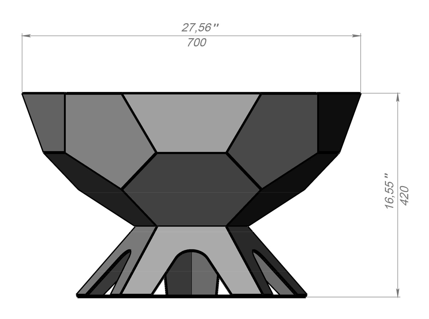 Fire Bowl V1. DXF files for laser, plasma cutting. Фото 12