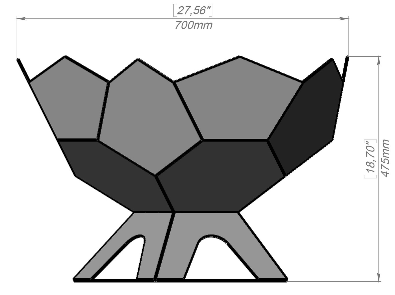 Fire Bowl V2. DXF files for laser, plasma cutting. Фото 11