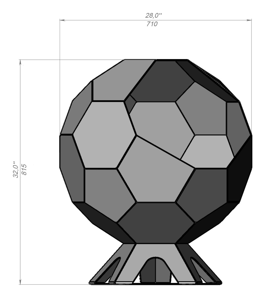 Brasero Bola V2. Archivos DXF para corte láser y plasma. Фото 12