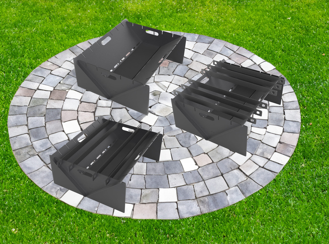 Rectangular Fire Pit V2. DXF files for laser, plasma cutting. Фото 2