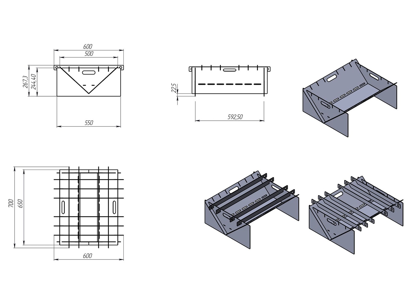 Rectangular Fire Pit V2. DXF files for laser, plasma cutting. Фото 10