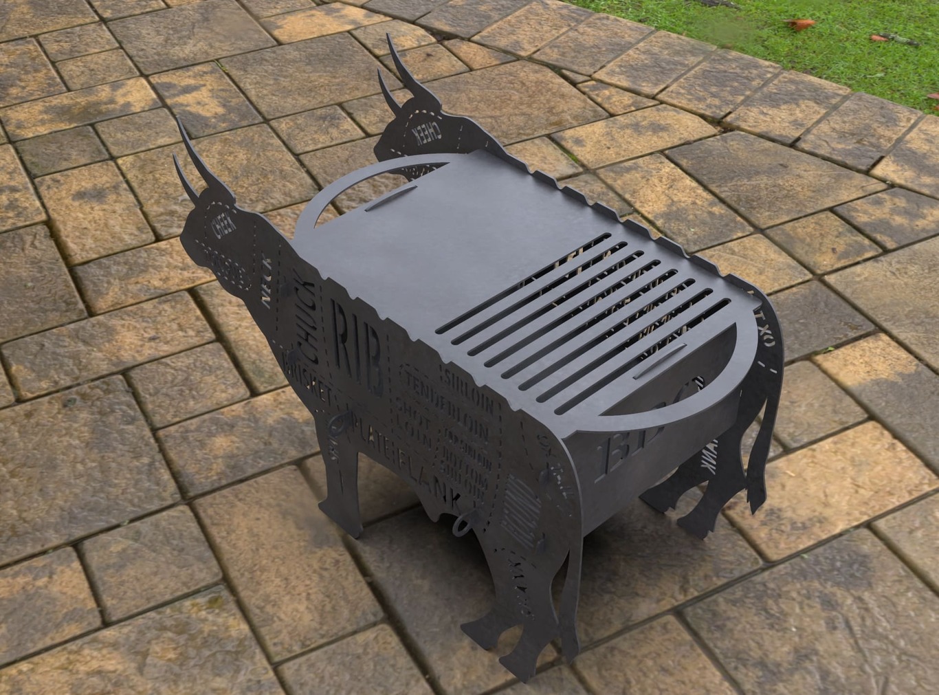 Barbecue Taureau avec Décoration. Fichiers DXF, SVG pour découpe laser et plasma. Фото 10