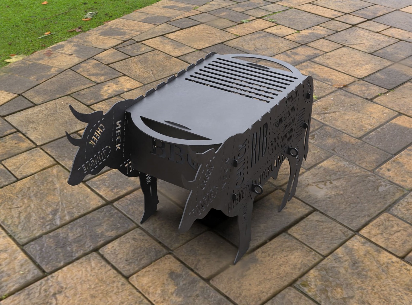 Barbecue Taureau avec Décoration. Fichiers DXF, SVG pour découpe laser et plasma. Фото 7
