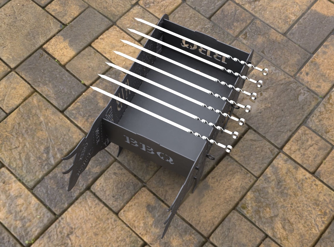 Barbecue Taureau avec Décoration. Fichiers DXF, SVG pour découpe laser et plasma. Фото 9