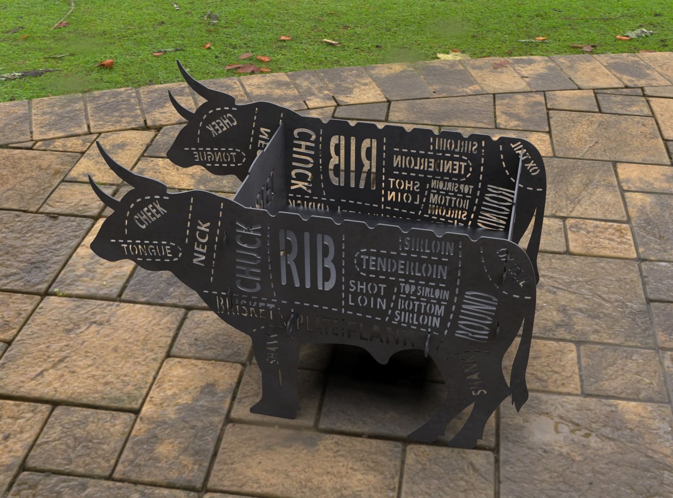 Barbecue Taureau avec Décoration. Fichiers DXF, SVG pour découpe laser et plasma. Фото 12