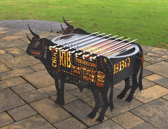 Bull Fire Pit Grill. DXF, SVG files for laser, plasma cutting