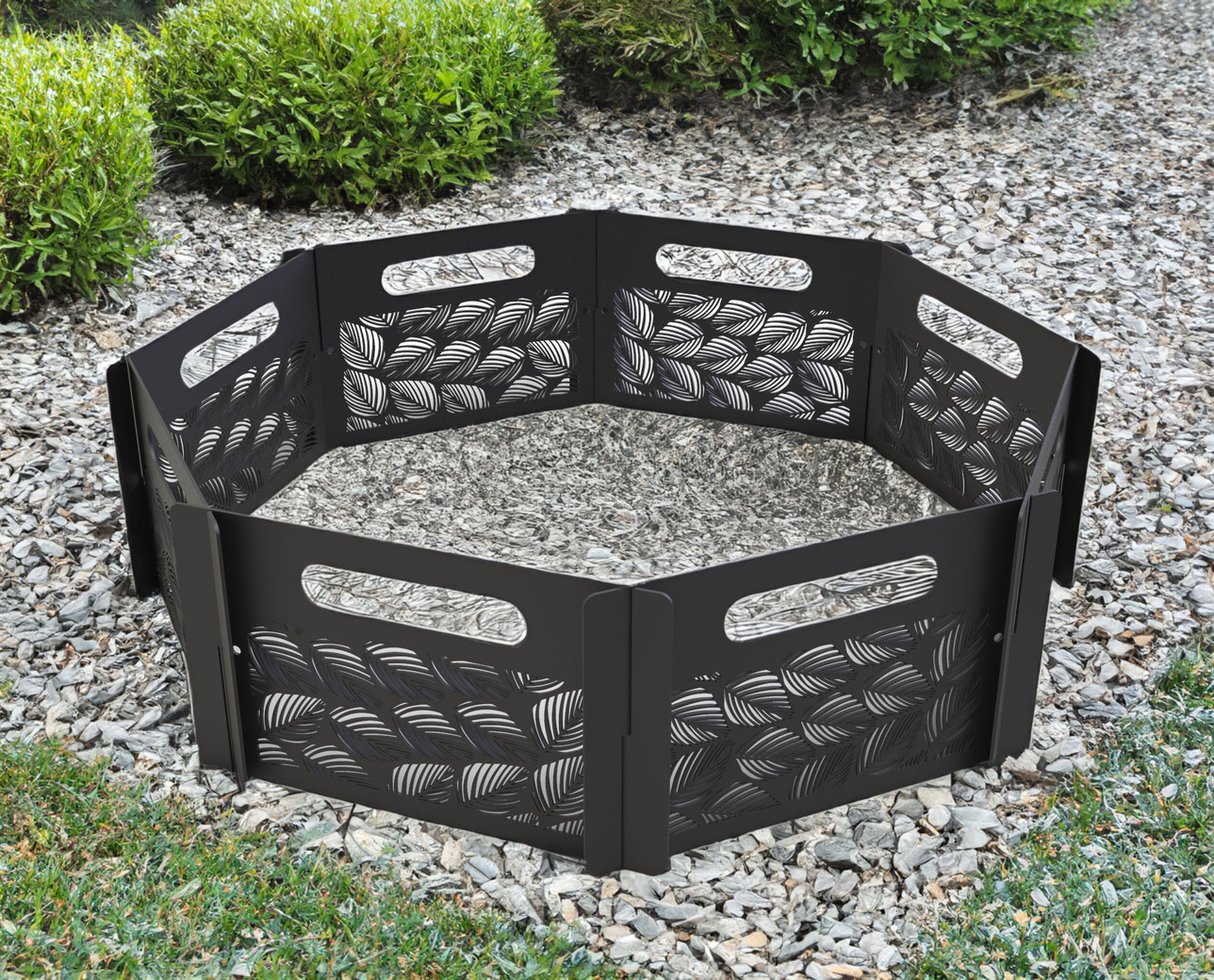 Flat-Pack Leaves Ring Fire Pit. DXF files for laser, plasma cutting. Фото 3