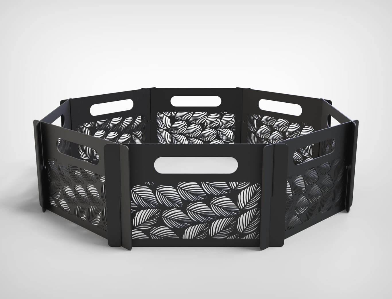 Flat-Pack Leaves Ring Fire Pit. DXF files for laser, plasma cutting. Фото 7