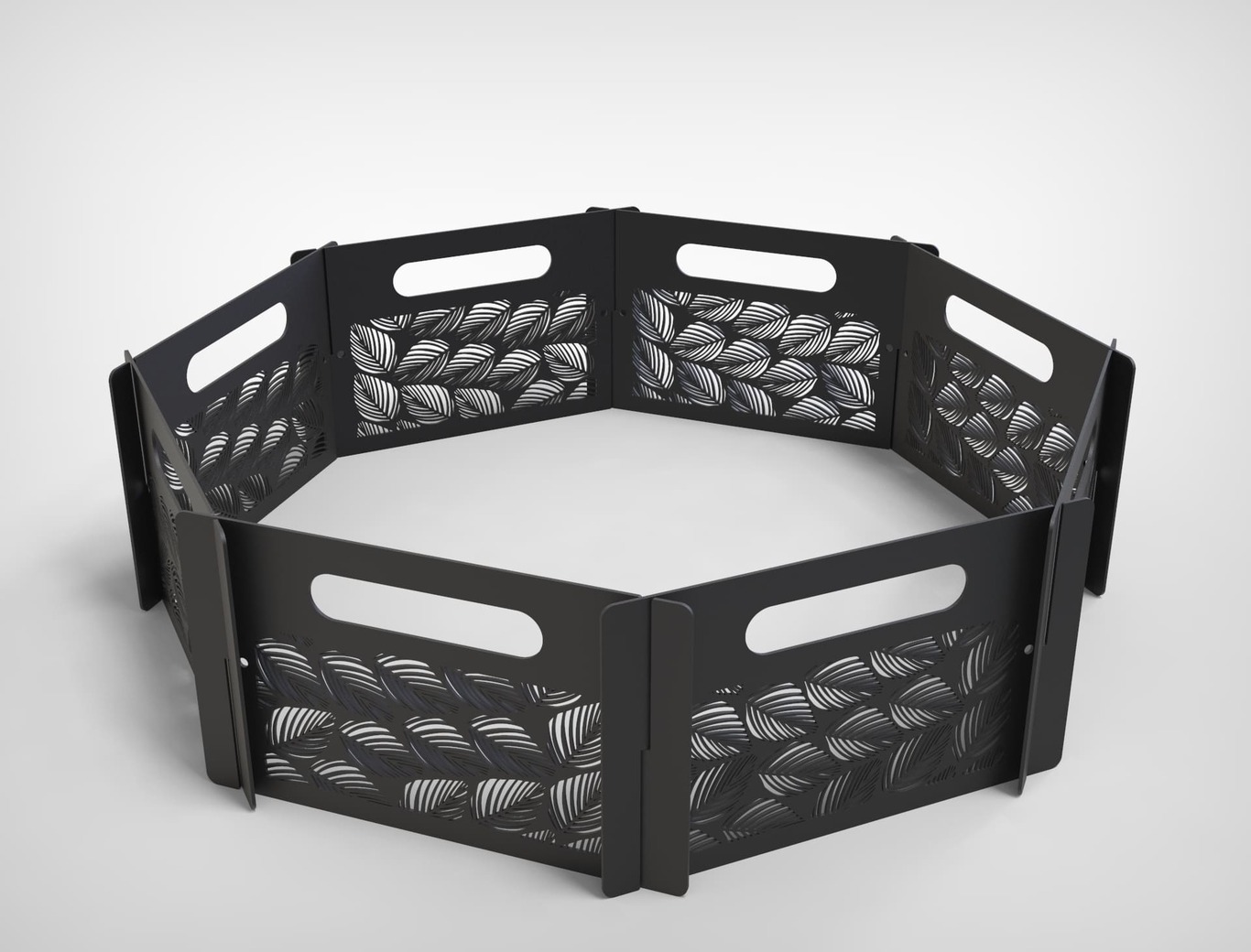 Flat-Pack Leaves Ring Fire Pit. DXF files for laser, plasma cutting. Фото 8