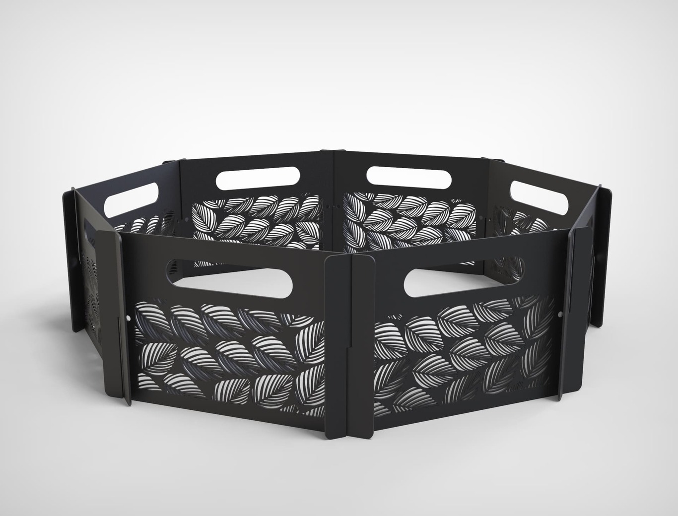 Flat-Pack Leaves Ring Fire Pit. DXF files for laser, plasma cutting. Фото 12