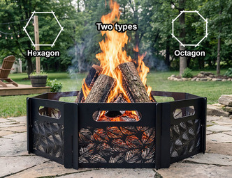 Flat-Pack Leaves Ring Fire Pit. DXF files for laser, plasma cutting