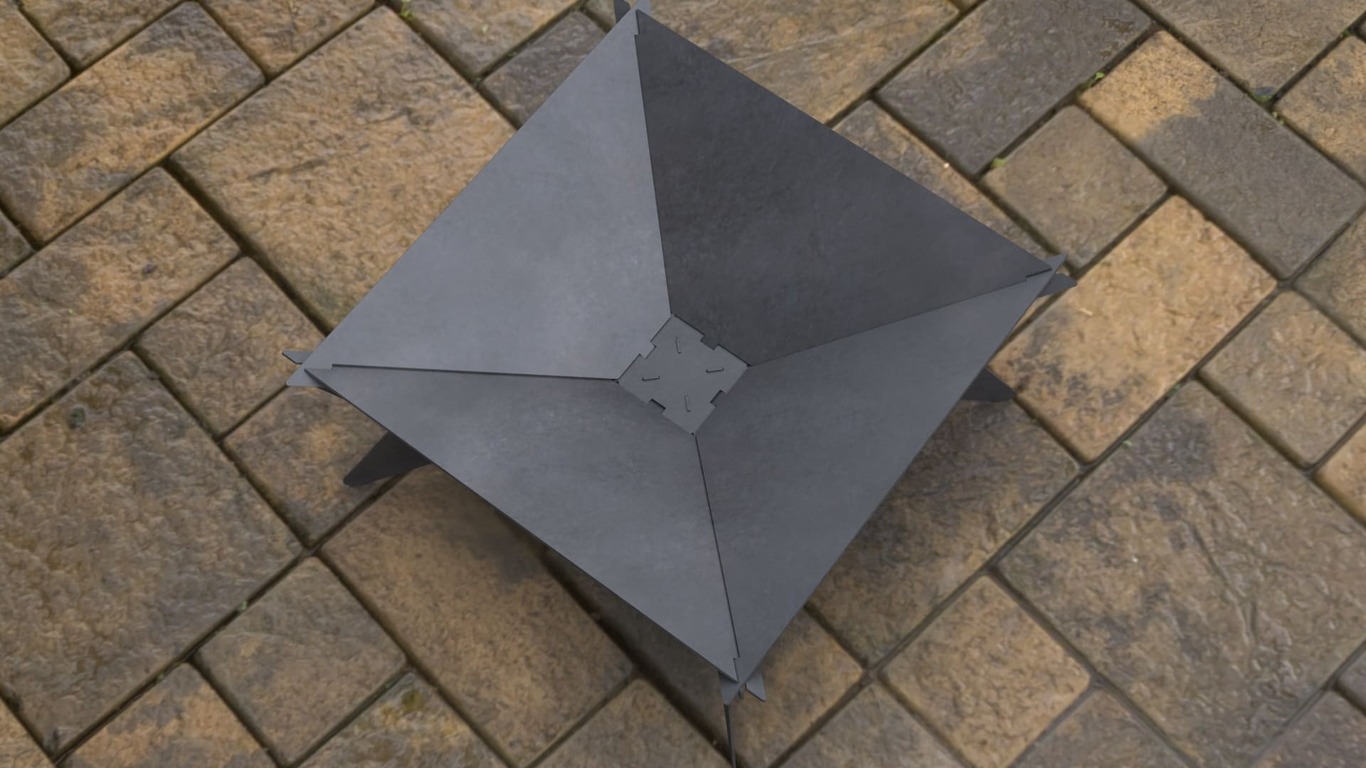 Collapsible Square Fire Pit. DXF, SVG files for laser, plasma cutting. Фото 8