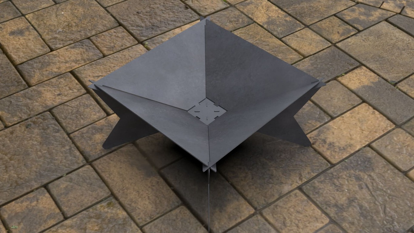 Collapsible Square Fire Pit. DXF, SVG files for laser, plasma cutting. Фото 7