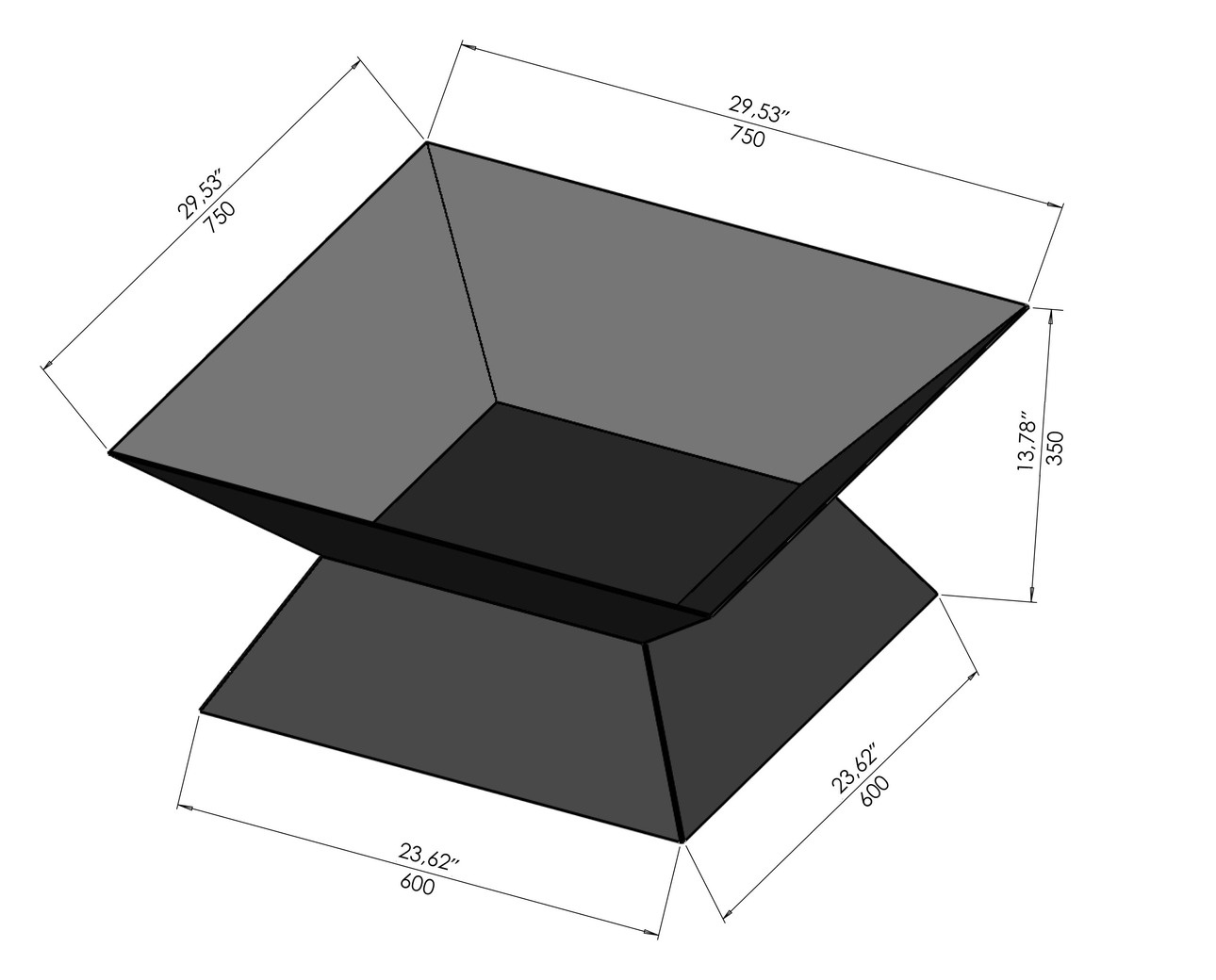 Brasero cuadrado V2. Archivos DXF y SVG para corte láser y plasma. Фото 10
