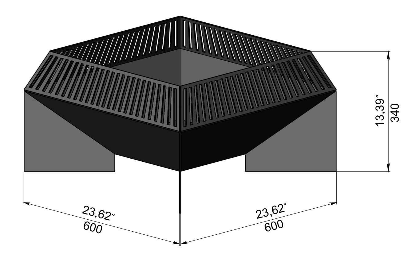 Square Fire Pit V3. DXF, SVG files for laser, plasma cutting. Фото 11