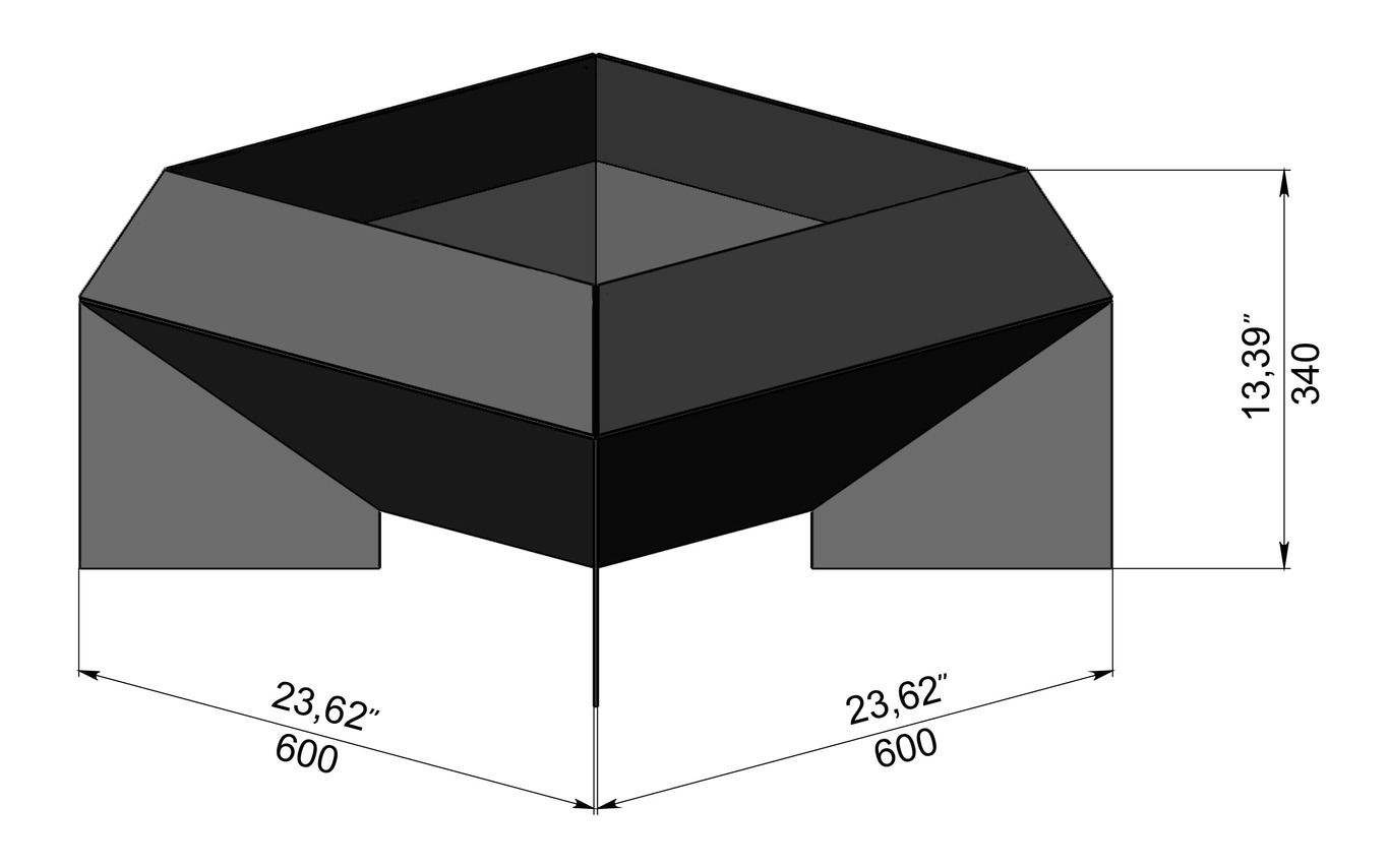 New Square Fire Pit. DXF, SVG files for laser, plasma cutting. Фото 11