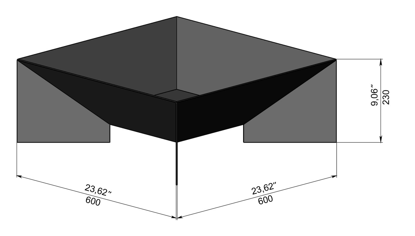 Light Square Fire Pit. DXF, SVG files for laser, plasma cutting. Фото 11
