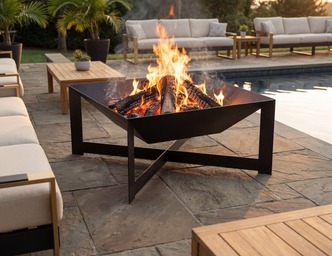 23.6-Inch High Square Fire Pit. DXF, SVG files for laser, plasma cutting
