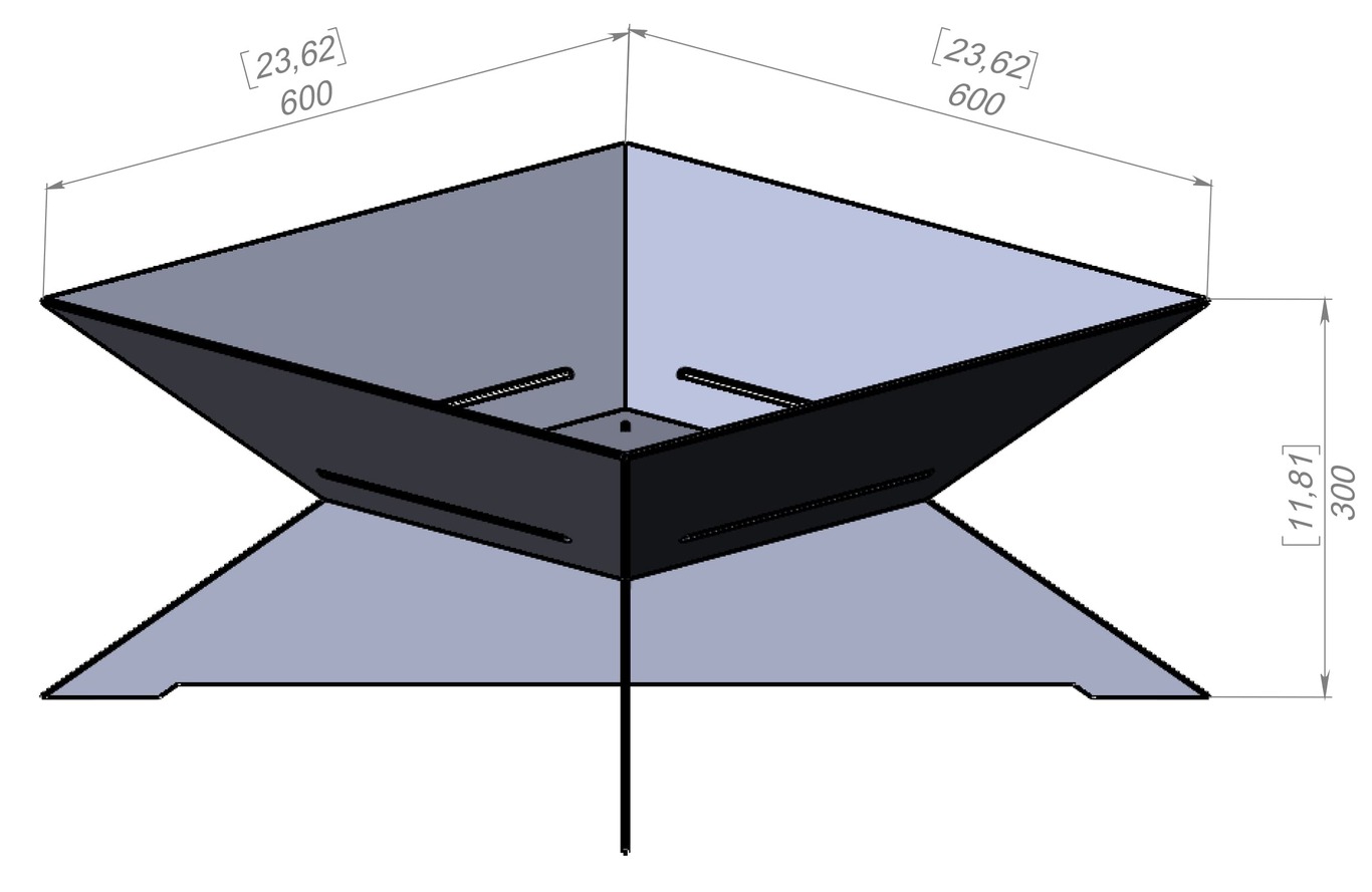 X Square Fire Pit. DXF, SVG files for laser, plasma cutting. Фото 9