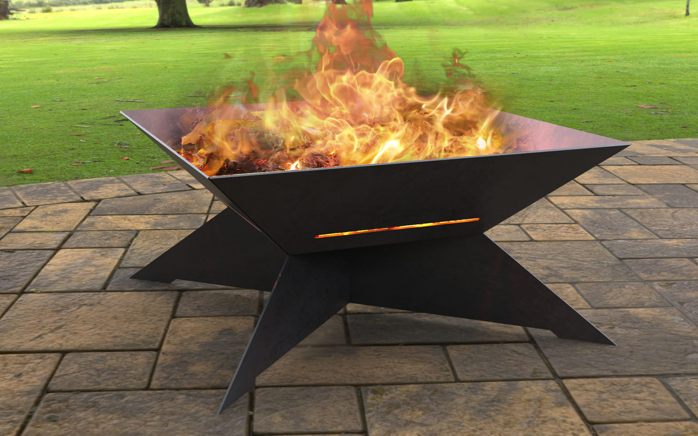 X Square Fire Pit. DXF, SVG files for laser, plasma cutting. Фото 3