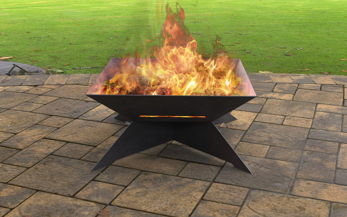 X Square Fire Pit. DXF, SVG files for laser, plasma cutting. Фото 2
