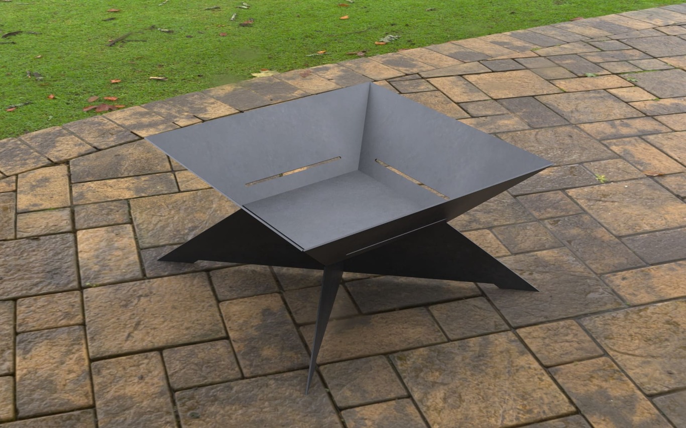 X Square Fire Pit. DXF, SVG files for laser, plasma cutting. Фото 4