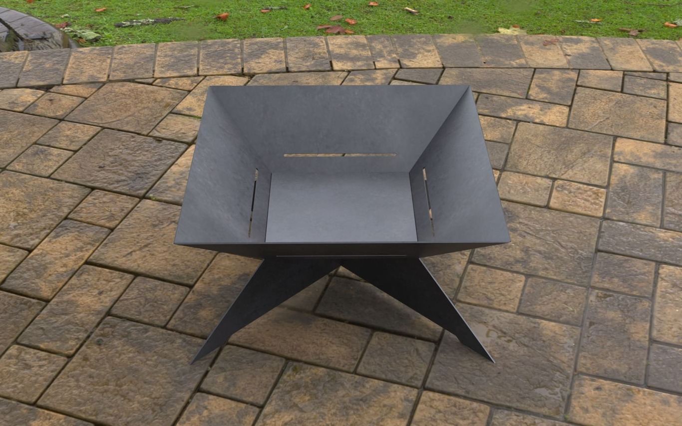 X Square Fire Pit. DXF, SVG files for laser, plasma cutting. Фото 5