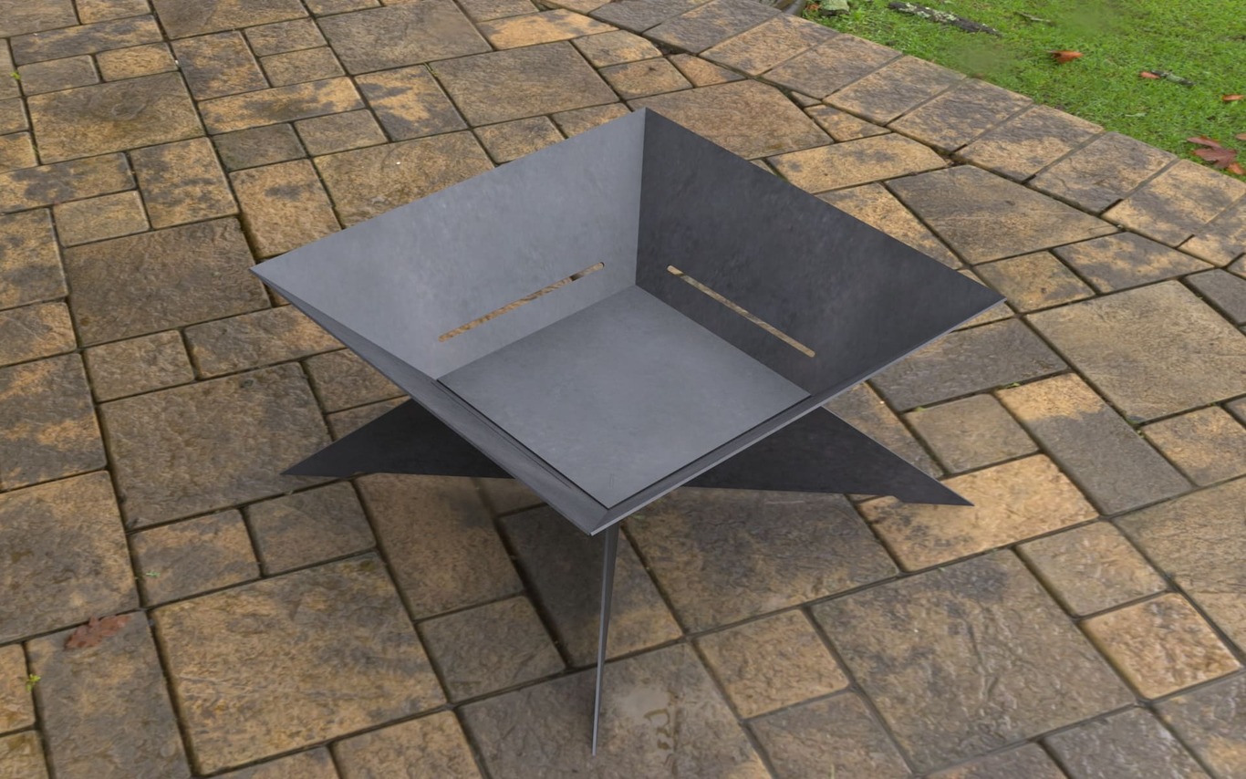 X Square Fire Pit. DXF, SVG files for laser, plasma cutting. Фото 6
