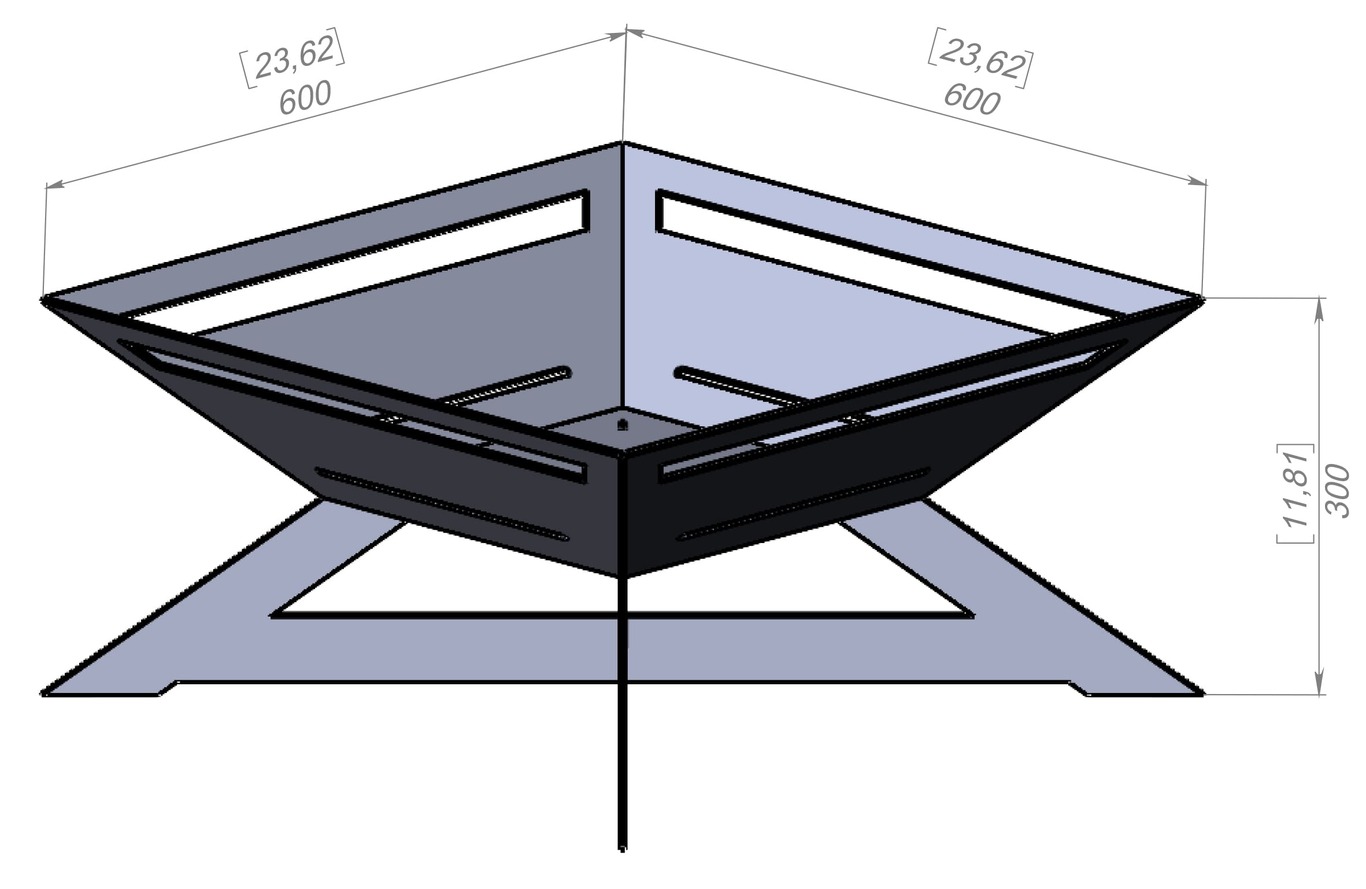 X Light Square Fire Pit. DXF, SVG files for laser, plasma cutting. Фото 9