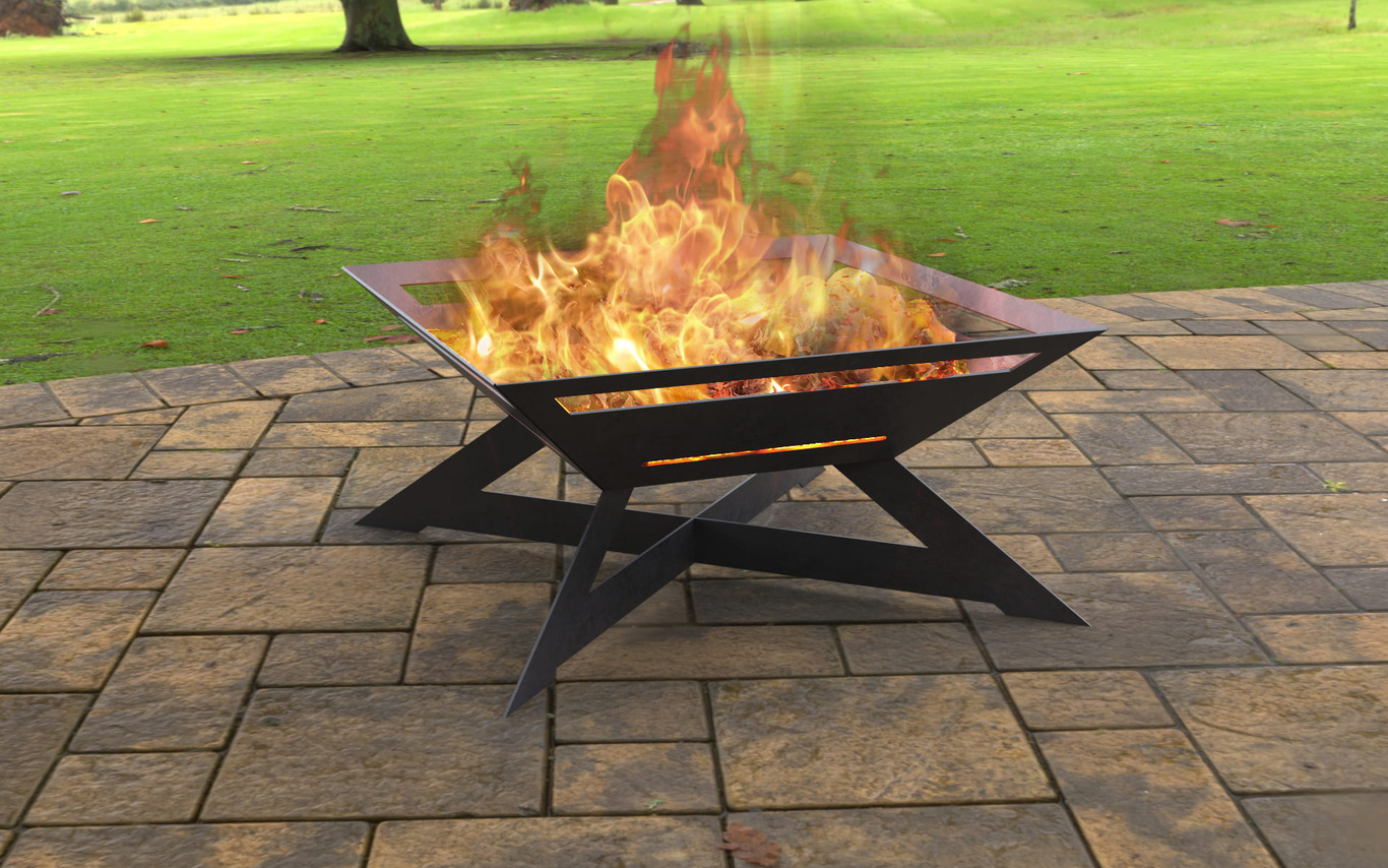 X Light Square Fire Pit. DXF, SVG files for laser, plasma cutting. Фото 2