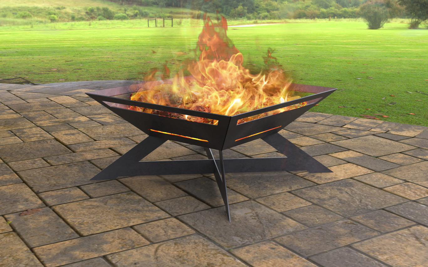 X Light Square Fire Pit. DXF, SVG files for laser, plasma cutting. Фото 3