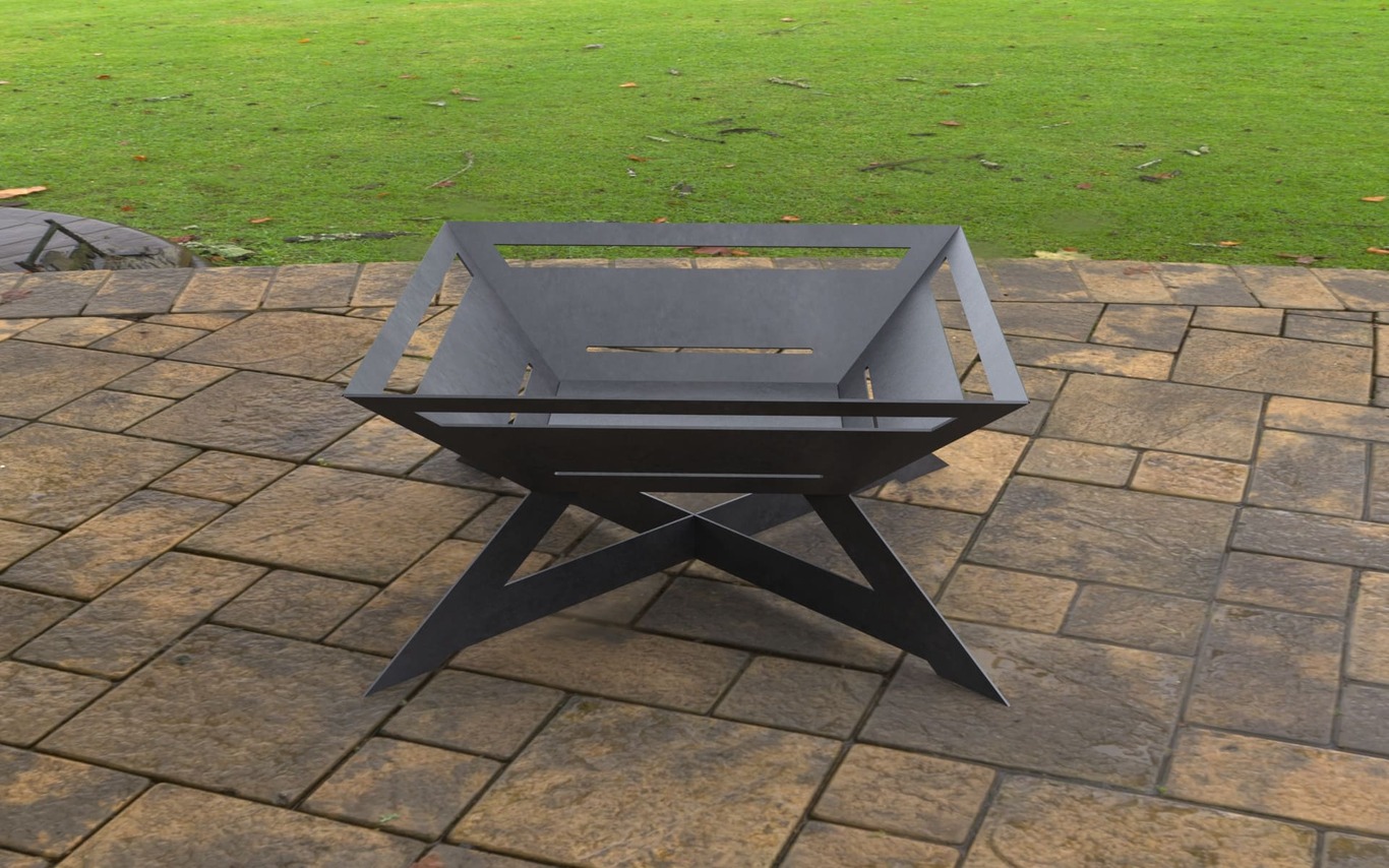 X Light Square Fire Pit. DXF, SVG files for laser, plasma cutting. Фото 4